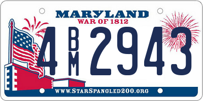 MD license plate 4BM2943