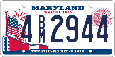 MD license plate 4BM2944