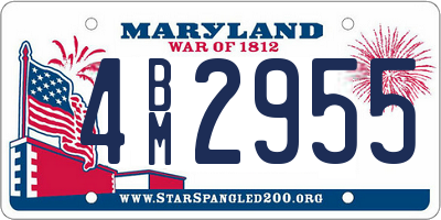 MD license plate 4BM2955
