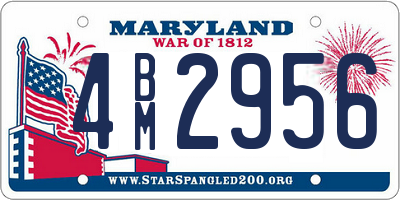 MD license plate 4BM2956