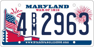 MD license plate 4BM2963