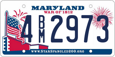 MD license plate 4BM2973