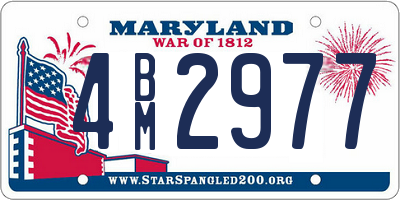 MD license plate 4BM2977