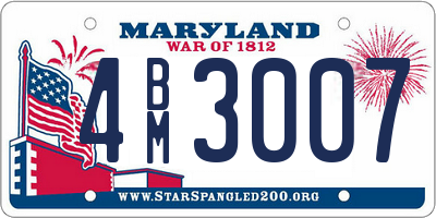 MD license plate 4BM3007