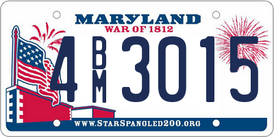 MD license plate 4BM3015