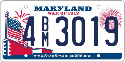 MD license plate 4BM3019