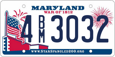 MD license plate 4BM3032