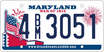 MD license plate 4BM3051