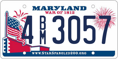 MD license plate 4BM3057