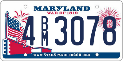 MD license plate 4BM3078