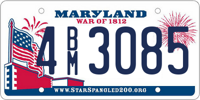 MD license plate 4BM3085