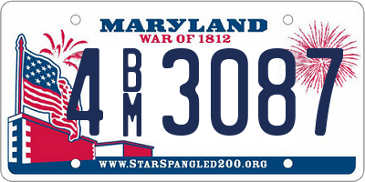 MD license plate 4BM3087