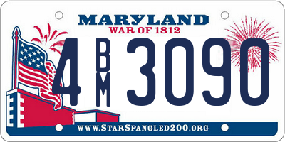 MD license plate 4BM3090