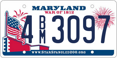 MD license plate 4BM3097