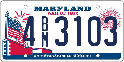 MD license plate 4BM3103