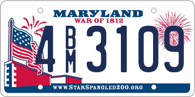 MD license plate 4BM3109
