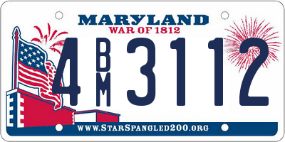 MD license plate 4BM3112