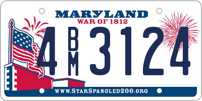 MD license plate 4BM3124