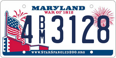 MD license plate 4BM3128
