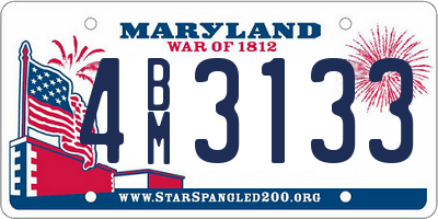 MD license plate 4BM3133