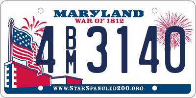 MD license plate 4BM3140