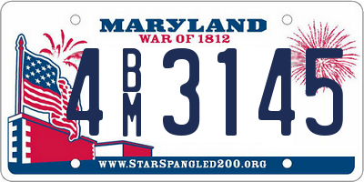 MD license plate 4BM3145