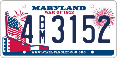MD license plate 4BM3152