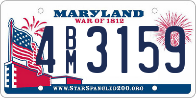 MD license plate 4BM3159