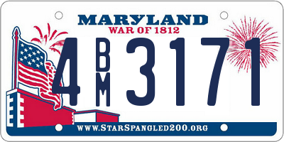 MD license plate 4BM3171