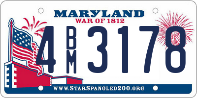 MD license plate 4BM3178