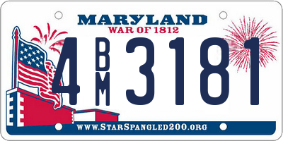 MD license plate 4BM3181