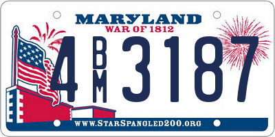 MD license plate 4BM3187