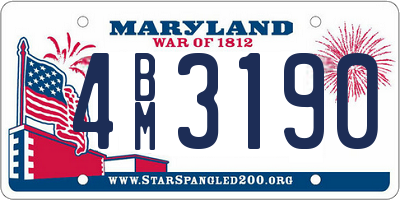 MD license plate 4BM3190