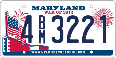 MD license plate 4BM3221