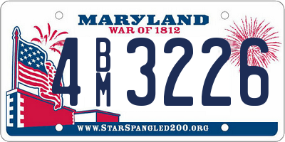 MD license plate 4BM3226