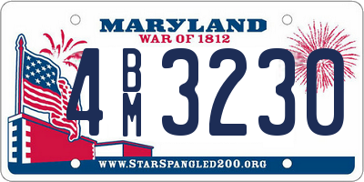 MD license plate 4BM3230