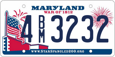 MD license plate 4BM3232