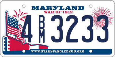 MD license plate 4BM3233