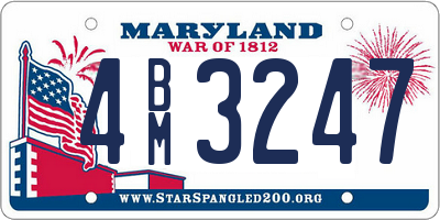 MD license plate 4BM3247