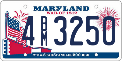 MD license plate 4BM3250
