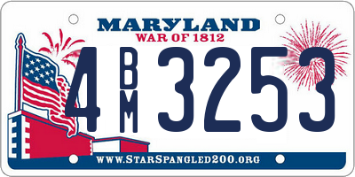 MD license plate 4BM3253