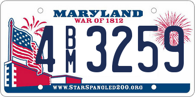 MD license plate 4BM3259