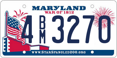 MD license plate 4BM3270