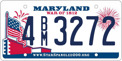 MD license plate 4BM3272