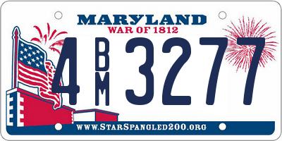 MD license plate 4BM3277