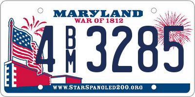 MD license plate 4BM3285
