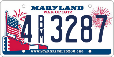 MD license plate 4BM3287