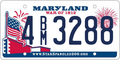 MD license plate 4BM3288