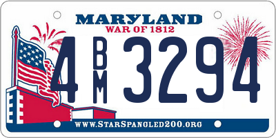 MD license plate 4BM3294