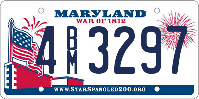 MD license plate 4BM3297